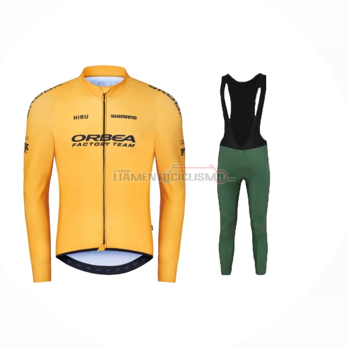 2024 Abbigliamento Ciclismo Orbea Giallo Manica Lunga e Salopette